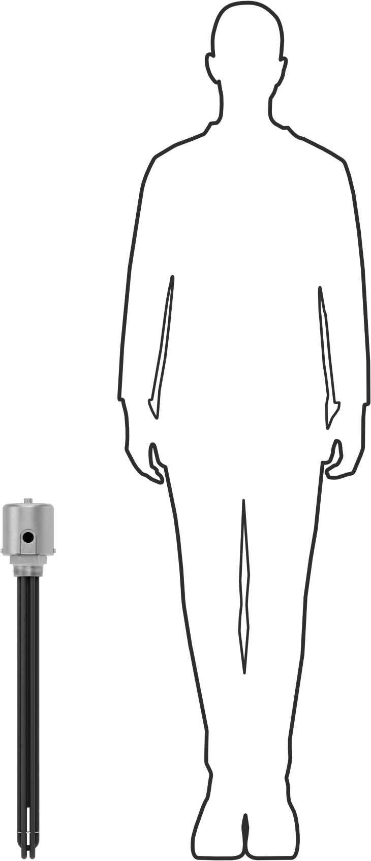 Vidalı Tıpa Daldırma Isıtma Elemanı, Kimyasal Çözelti için, Termostat ile, 240V AC, 1 Phase