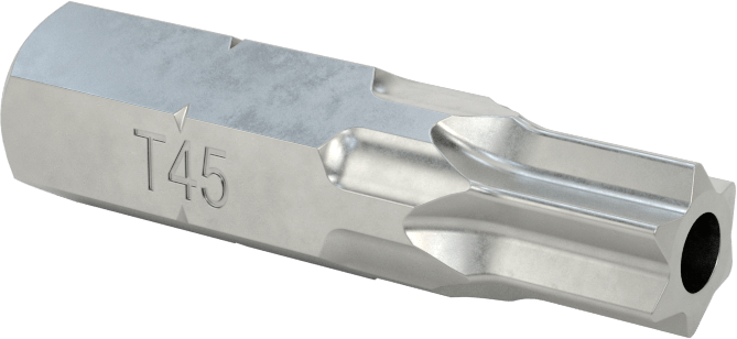Kurcalamaya Dayanıklı T45 Torx Ucu, 5/16" Altıgen Şaft