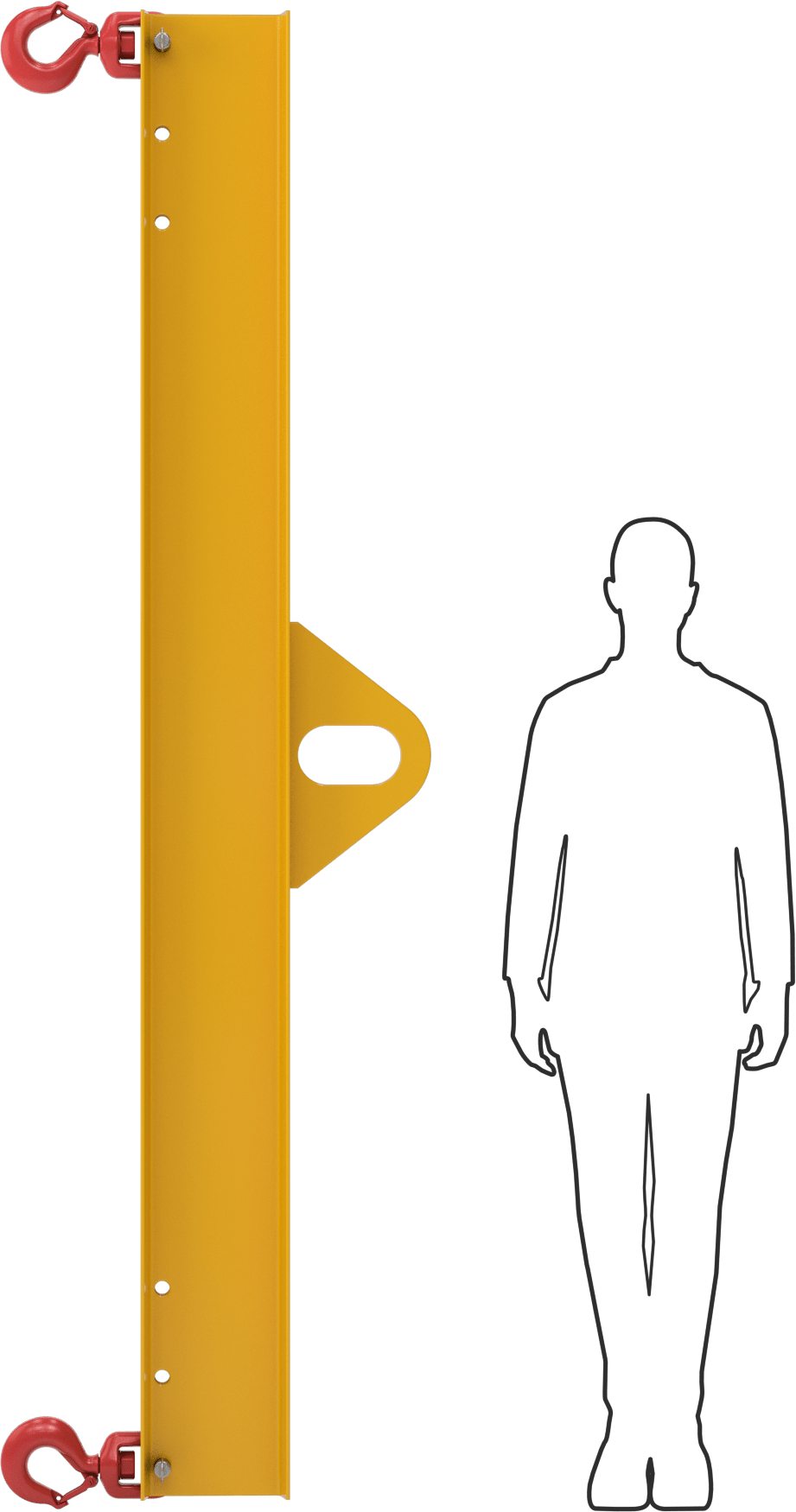 Kilitleme Kancalı Çelik Kaldırma Kirişi, 15000 lbs. Kapasite, 72“ ila 96” Açıklık