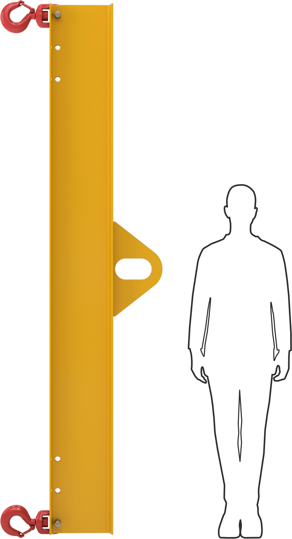 Kilitleme Kancalı Çelik Kaldırma Kirişi, 20000 lbs. Kapasite, 72“ ila 96” Açıklık