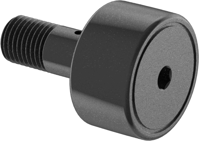 Vidalı Siyah Oksit Çelik Ray Makarası, Taçlı, Conta ile, 1-1/8" Makara Çapı, 5/8" Makara Genişliği