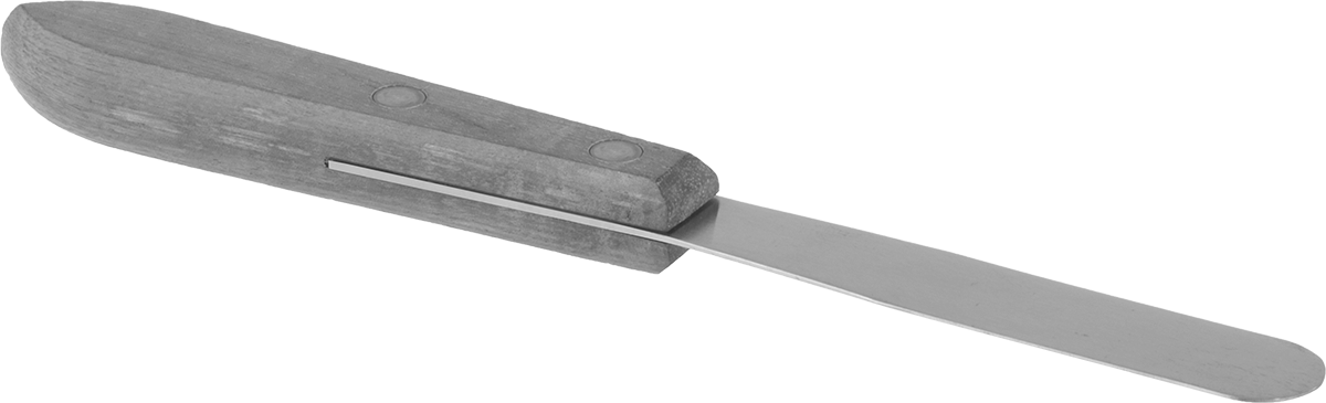 Yuvarlak Uçlu Paslanmaz Çelik Spatula, Ahşap Saplı, 5/8“ Genişlik x 3” Uzunluk Bıçak