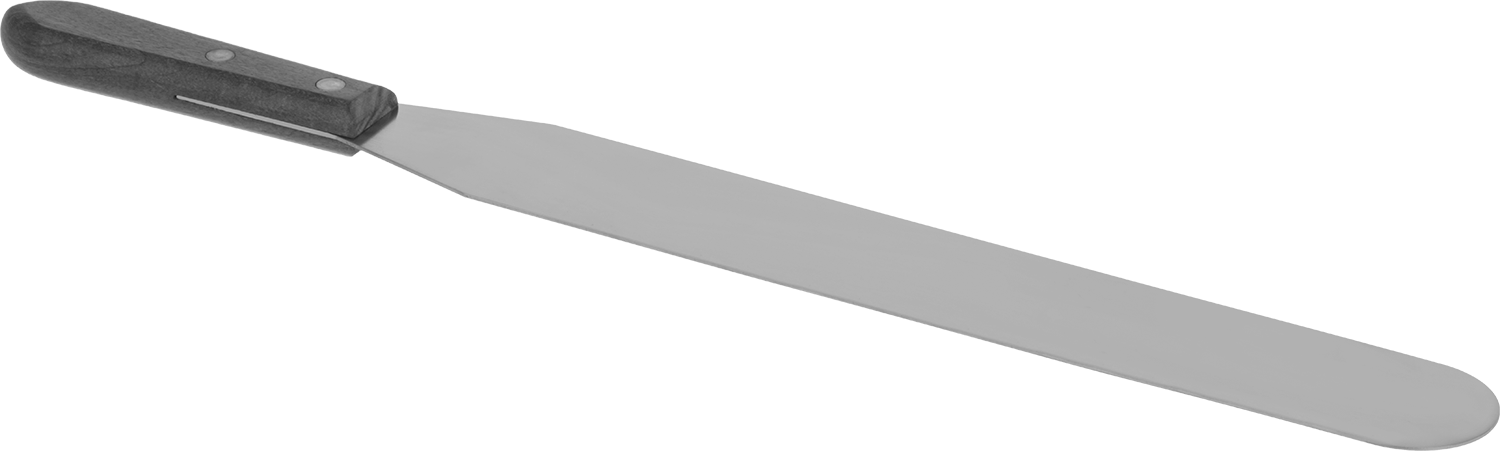 Yuvarlak Uçlu Paslanmaz Çelik Spatula, Ahşap Saplı, 2“ Genişlik x 14” Uzunluk Bıçak