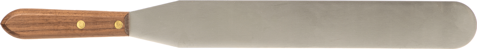 Yuvarlak Uçlu Paslanmaz Çelik Spatula, Ahşap Saplı, 2“ Genişlik x 14” Uzunluk Bıçak