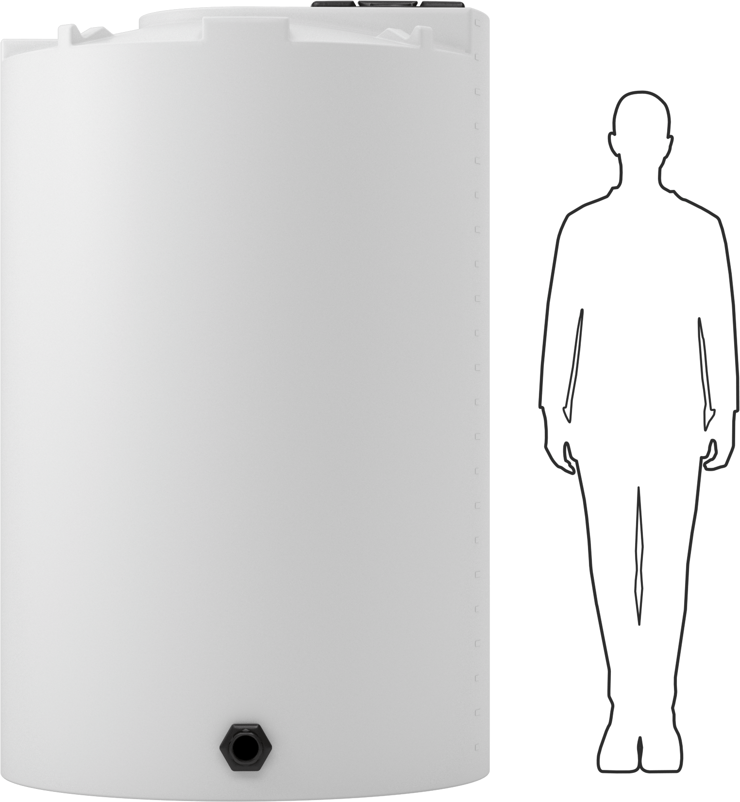 Tahliye Delikli Dikey Plastik Tank, 550 Galon Kapasite
