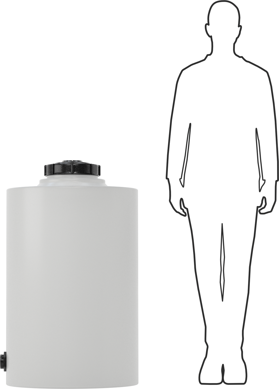 Dikey Plastik Tank, 50 Galon Kapasite