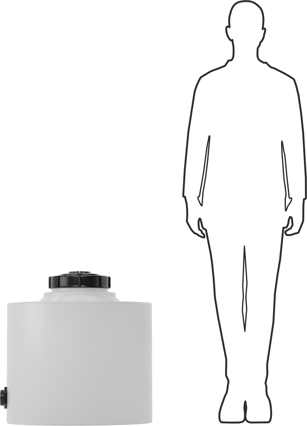 Dikey Plastik Tank, 30 Galon Kapasite