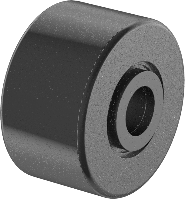 Yüksek Yük Şaft Montajlı Çelik Ray Makarası, 1-1/8“ Çap x 5/8” Genişlikte Contalı Düz Silindir