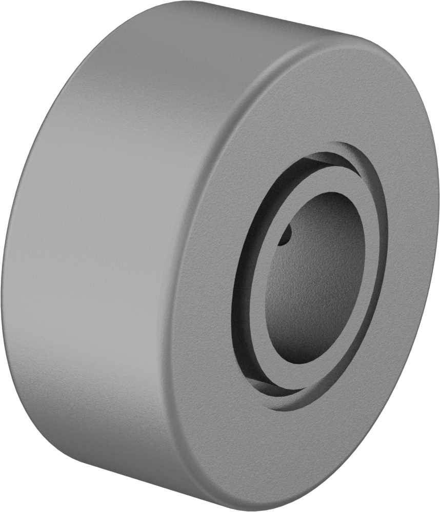 Yüksek Yük Şaft Montajlı Çelik Ray Makarası, 47 mm Çap x 20 mm Genişlik Düz Silindir, 17 mm Mil Çapı için