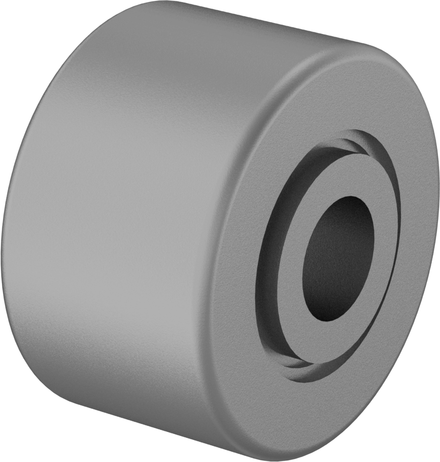 Yüksek Yük Şaft Montajlı Çelik Ray Makarası, 1-1/4“ Çap x 3/4” Genişlik Contalı Düz Silindir