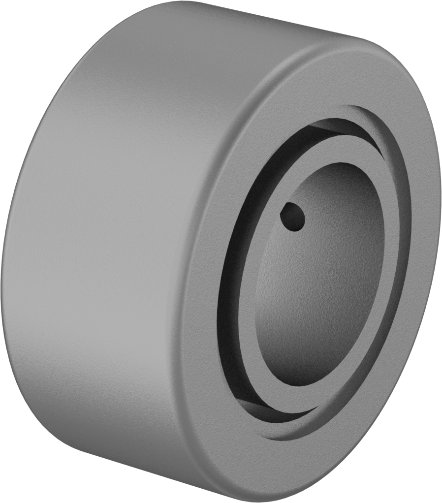 Yüksek Yük Şaft Montajlı Çelik Ray Makarası, 52 mm Çap x 24 mm Genişlik Düz Silindir, 25 mm Mil Çapı için
