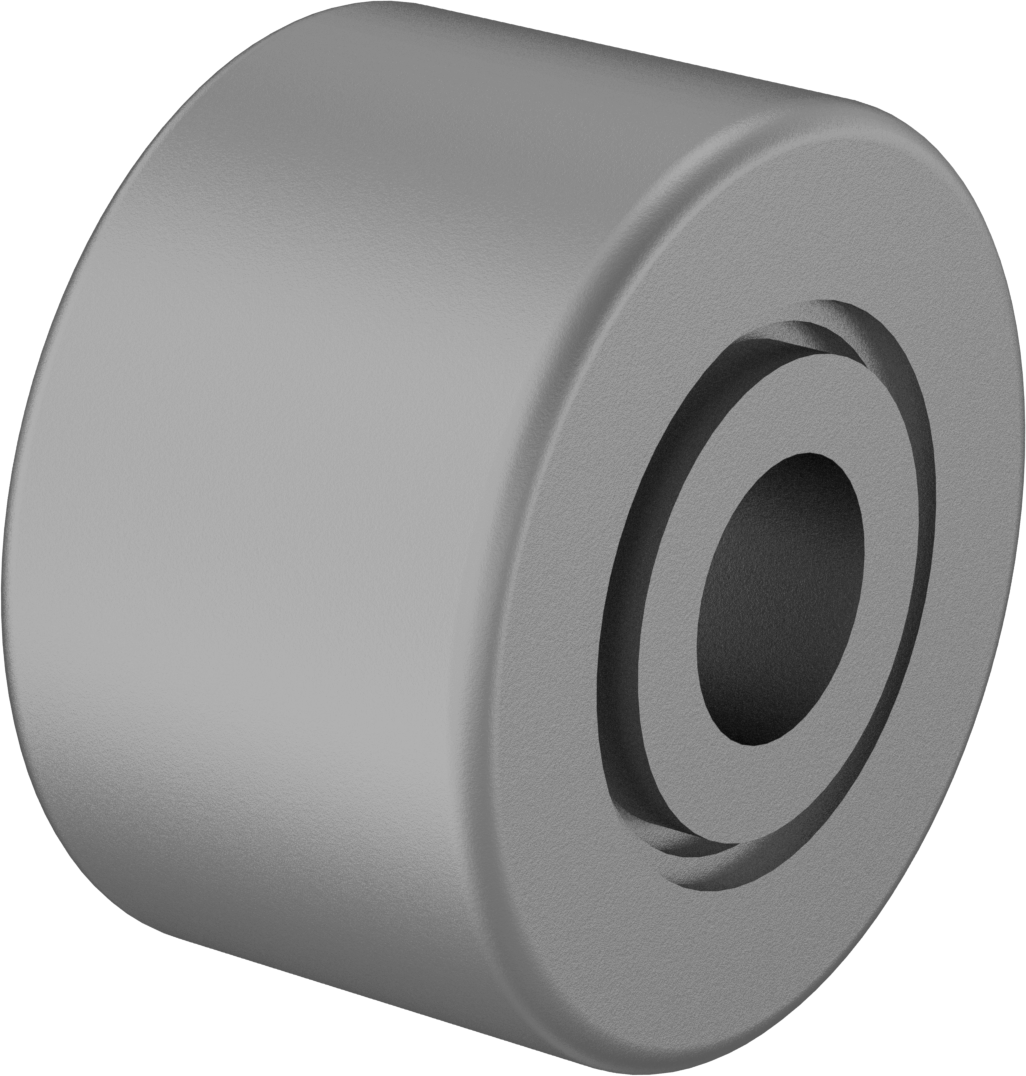 Yüksek Yük Şaft Montajlı Çelik Ray Makarası, 2-1/2“ Çap x 1-1/2” Genişlikte Contalı Düz Silindir