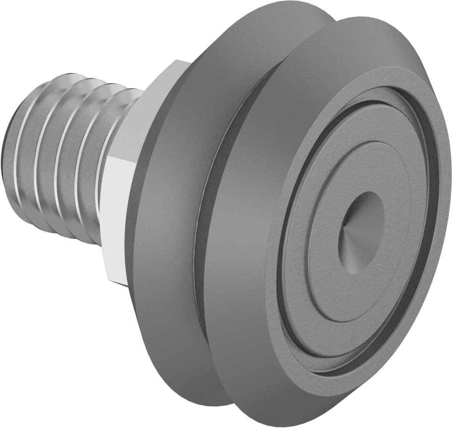Dişli V-Oluklu Ray Makarası, Dış Omuz, Çelik, 20 mm Makara Çapı, 5300 rpm