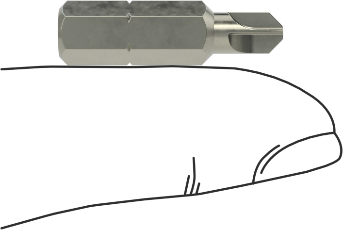 Torq-Set® Ucu, 1/4" Altıgen Şaft, 4 Numaralı Vida Boyutu için