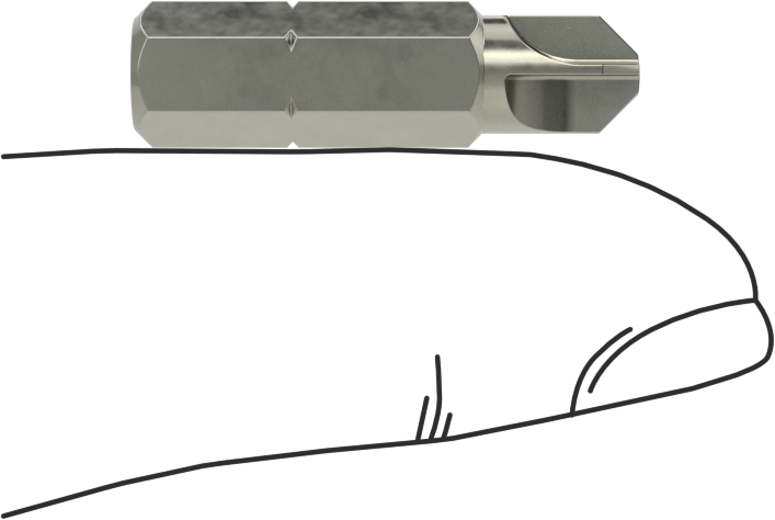 Torq-Set® Ucu, 1/4" Altıgen Şaft, 10 Numaralı Vida Boyutu için