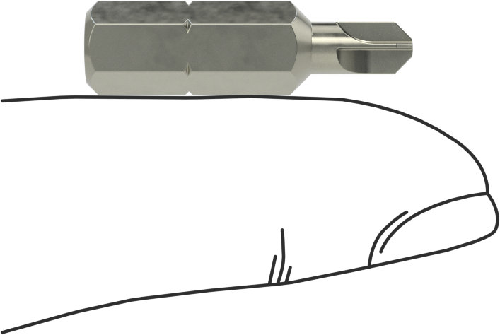 Torq-Set® Ucu, 1/4" Altıgen Şaft, 1 Numaralı Vida Boyutu için