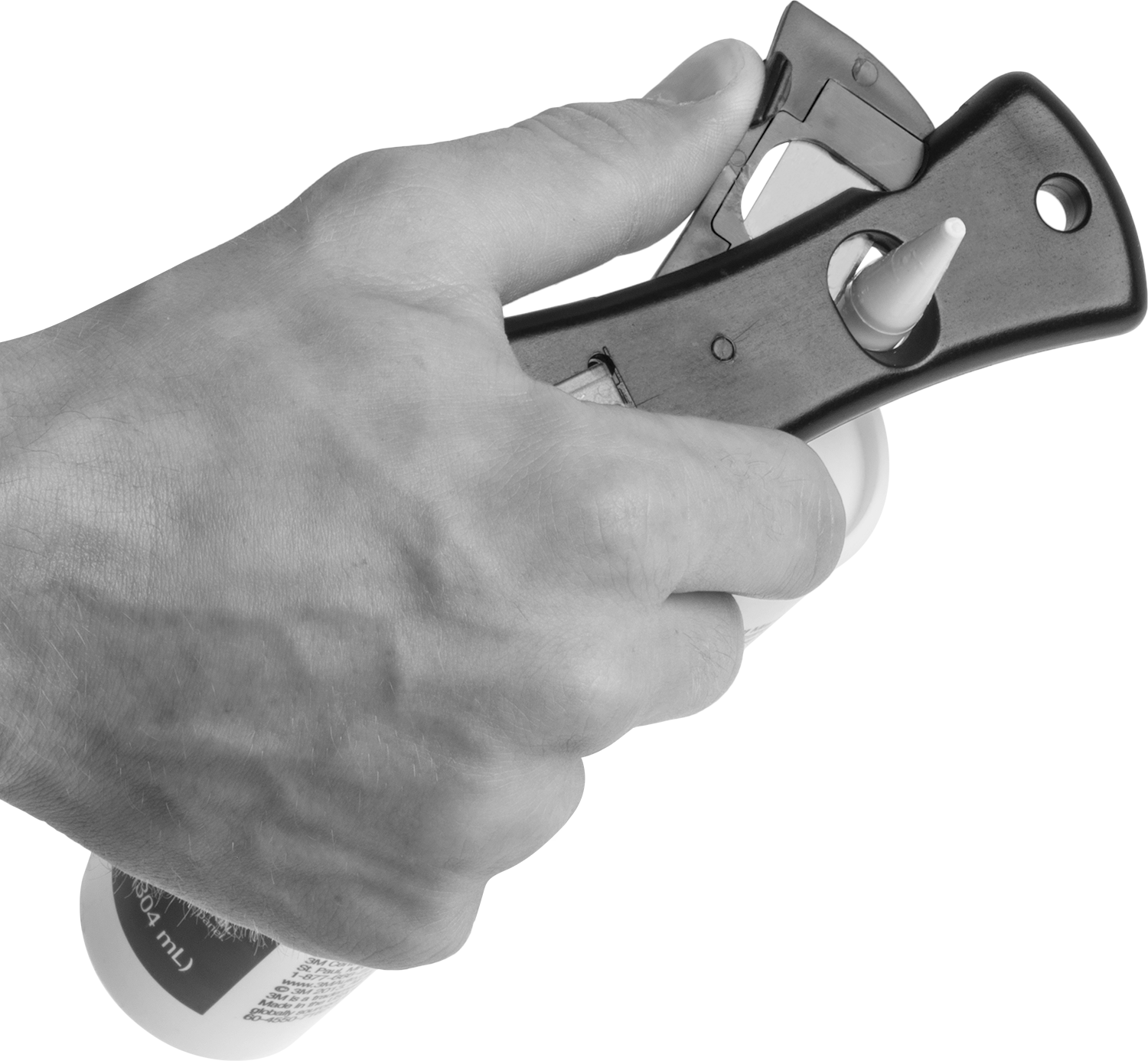 Squeeze to trim nozzle tip.