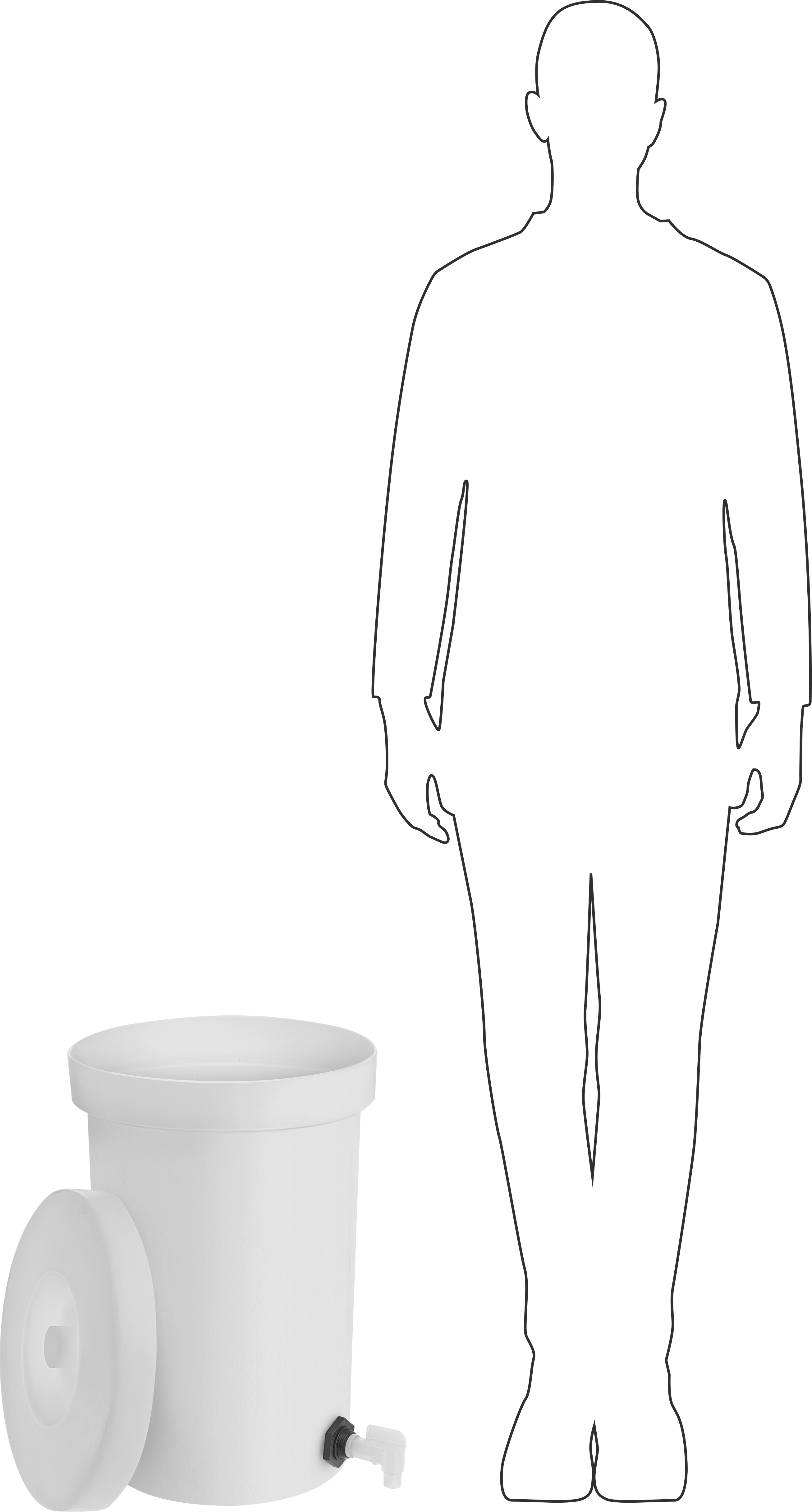 Musluklu Yuvarlak Plastik Toplu Kutu, 10-1/4 Galon Kapasite