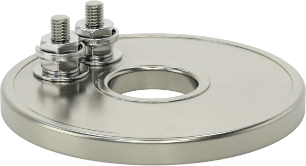 Cıvata ve Kelepçe Montajlı Halka Disk Isıtıcı, Krom Kaplamalı Çelik Kılıflı, 120V AC, 200W