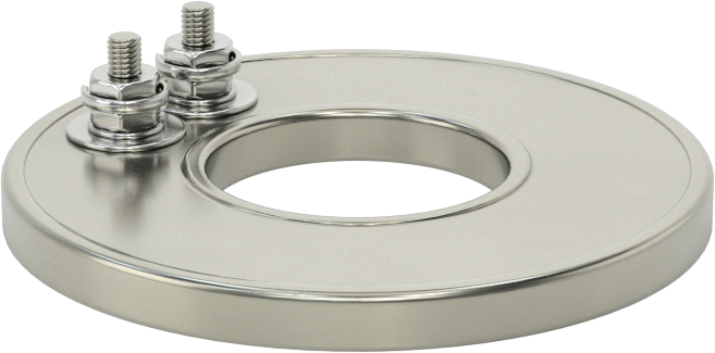 Cıvata ve Kelepçe Montajlı Halka Disk Isıtıcı, Krom Kaplamalı Çelik Kılıflı, 120V AC, 500W