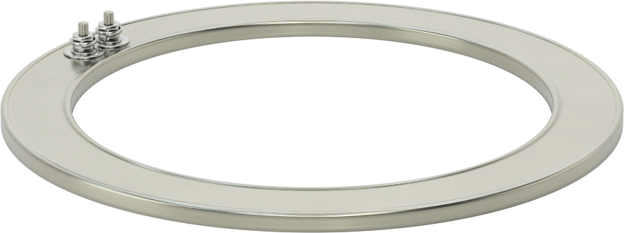 Cıvata ve Kelepçe Montajlı Halka Disk Isıtıcı, Krom Kaplamalı Çelik Kılıflı, 120V AC, 1800W