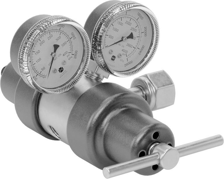 Tank Üzerine Monte Edilen Basınç Düzenleme Valfi, İki Aşamalı, 1/4 NPT Dişi x CGA 540 Ngo Dişi
