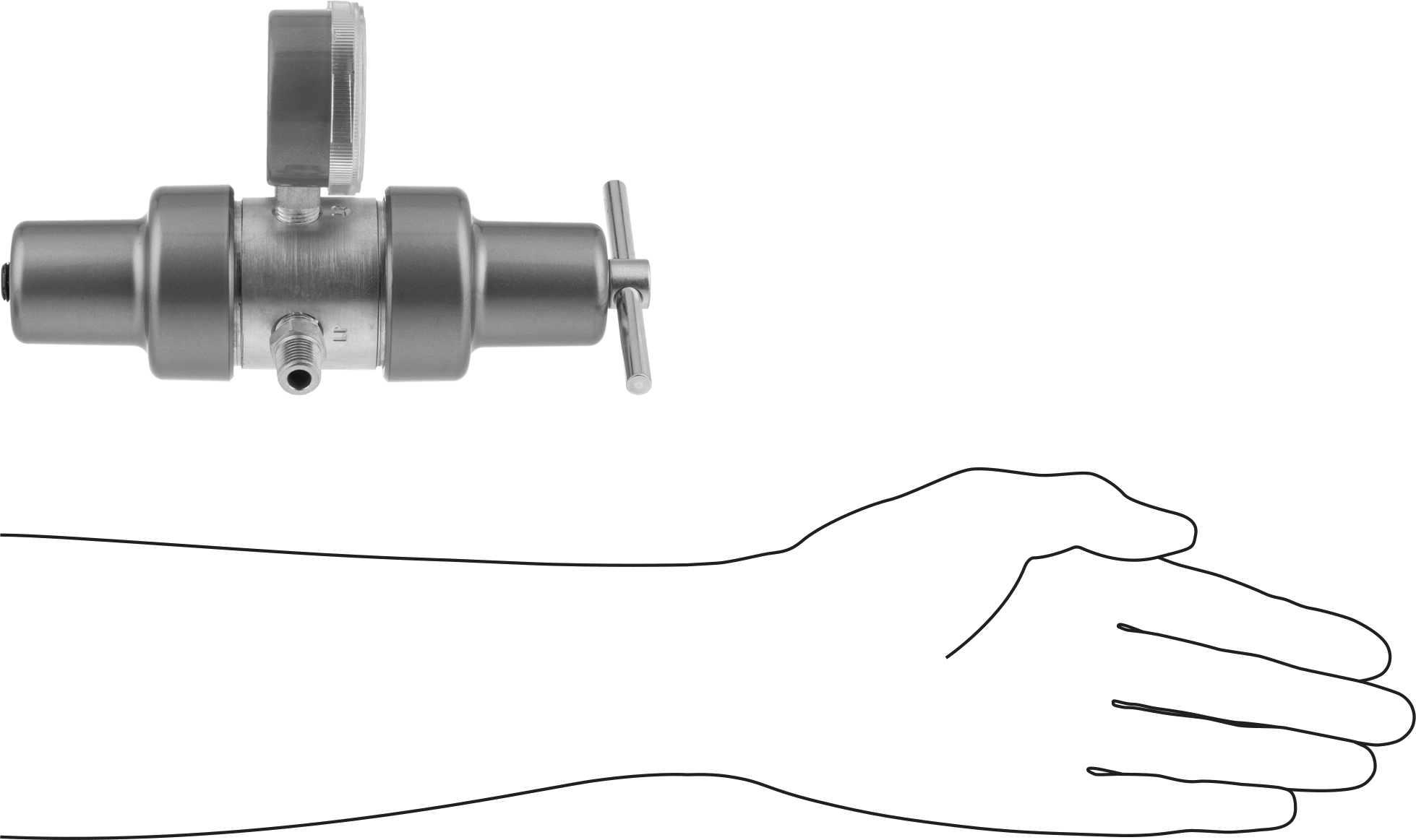 Tank Üzerine Monte Edilen Basınç Düzenleme Valfi, İki Aşamalı, 1/4 NPT Erkek x CGA 590 Ngo Erkek