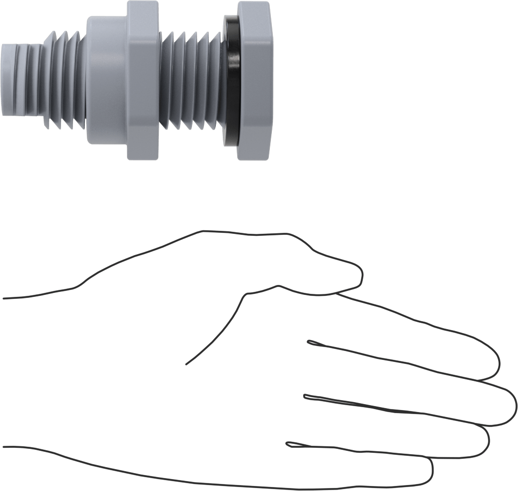 EPDM Contalı Duvar Geçiş Düz Bağlantı Parçası, CPVC Adaptör, Sıcak Su için, 1/2 Soket x 1/2 NPT Dişi