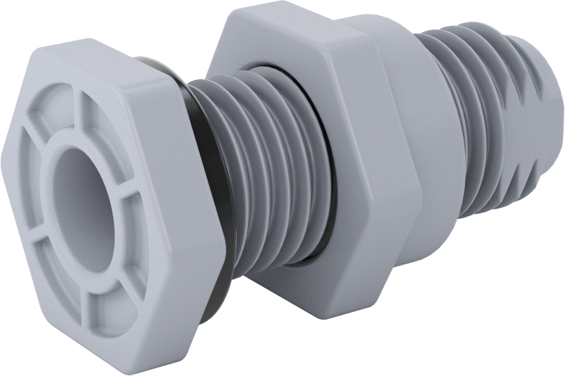 EPDM Contalı Duvar Geçiş Düz Bağlantı Parçası, CPVC Adaptör, Sıcak Su için, 1/2 Soket x 1/2 NPT Dişi
