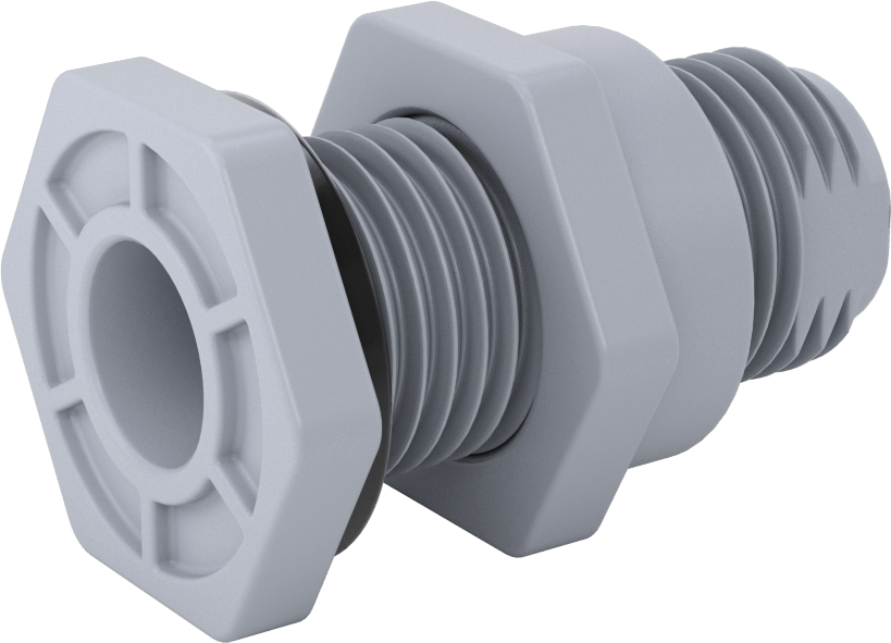 EPDM Contalı Duvar Geçiş Düz Bağlantı Parçası, CPVC Adaptör, Sıcak Su için, 3/4 Soket x 3/4 NPT Dişi