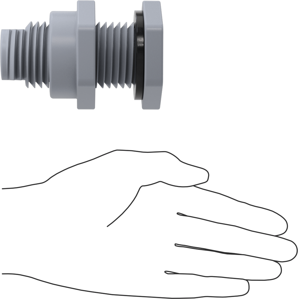EPDM Contalı Duvar Geçiş Düz Bağlantı Parçası, CPVC Adaptör, Sıcak Su için, 3/4 Soket x 3/4 NPT Dişi