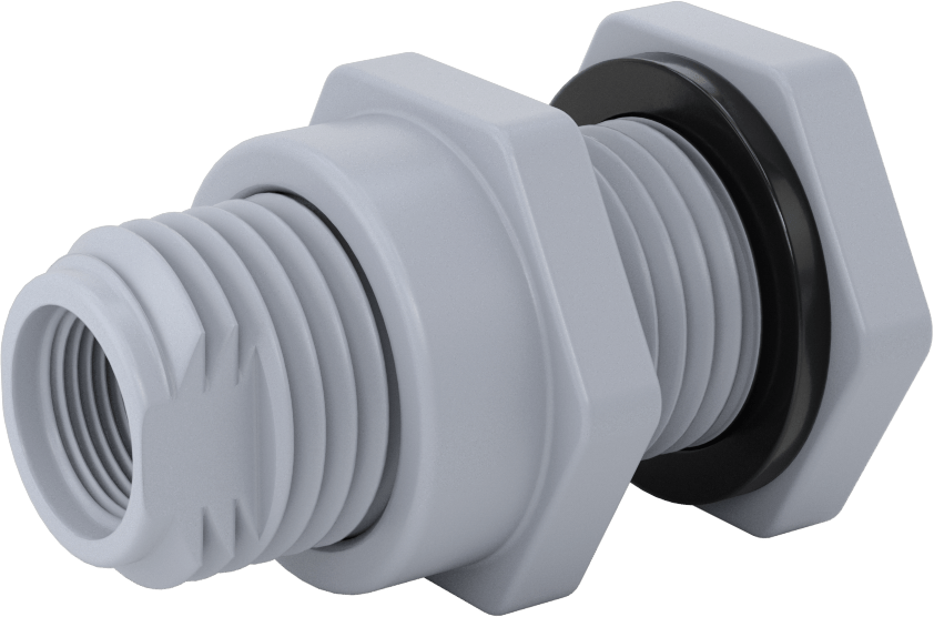 EPDM Contalı Duvar Geçiş Düz Bağlantı Parçası, CPVC Adaptör, Sıcak Su için, 3/4 Soket x 3/4 NPT Dişi