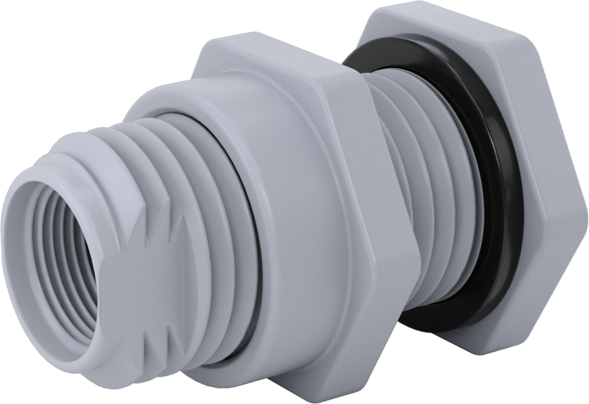 EPDM Contalı Duvar Geçiş Düz Bağlantı Parçası, CPVC Adaptör, Sıcak Su için, 1 Dişi Soket x 1 NPT Dişi