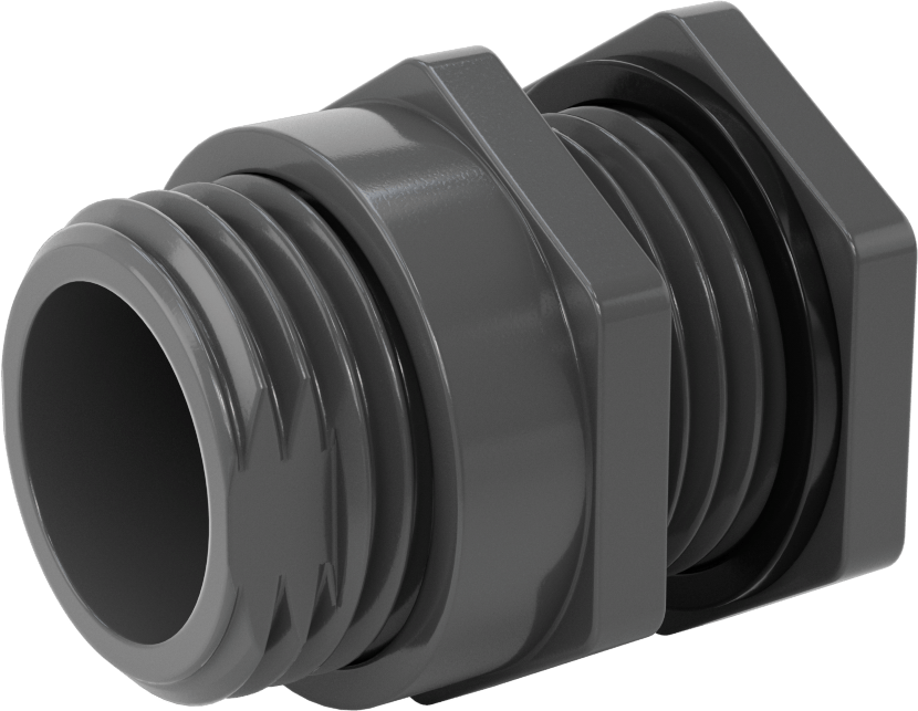 EPDM Contalı Duvar Geçiş Düz Bağlantı Parçası, Kalın Duvarlı PVC Konektör, 1-1/2 Soket Bağlantılı Dişi