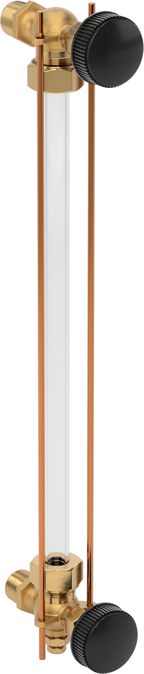 Kesme Vanalı Sıvı Seviye Göstergesi, Bronz, 3/4 NPT Erkek, İğne Gövdesi