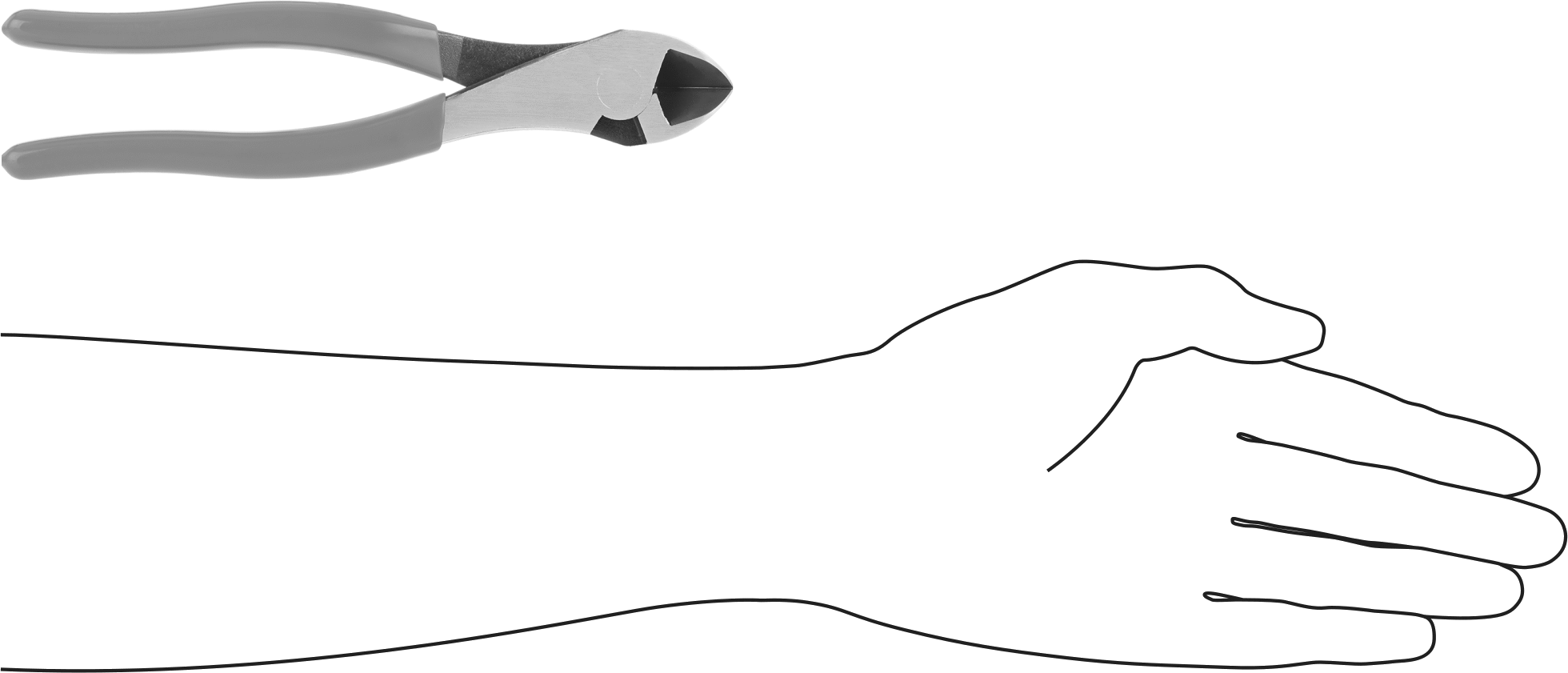 Tel Kesiciler, Oval Başlı ve Yastıklı Tutma Yeri ile, 7-3/4" Toplam Uzunluk
