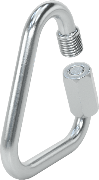 Üçgen Hızlı Bağlantı, Çinko Kaplı Çelik, 1/8" Kalınlık, Kaldırma Amaçlı Değildir