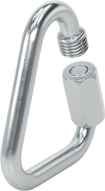 Üçgen Hızlı Bağlantı, Çinko Kaplı Çelik, 1/4" Kalınlık, Kaldırma Amaçlı Değildir