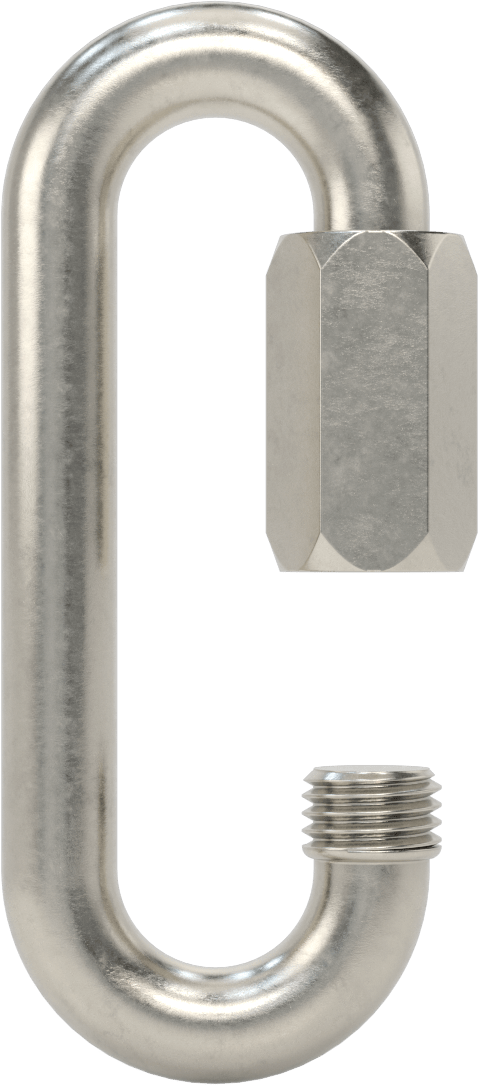Oval Hızlı Bağlantı, Tip 316 Paslanmaz Çelik, 3/4" Kalınlık, Kaldırma Amaçlı Değildir