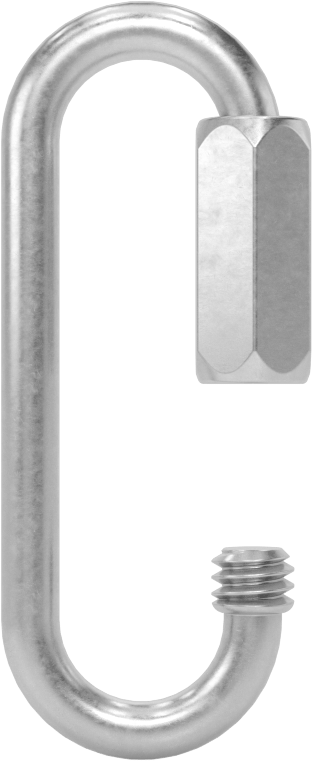 Oval Hızlı Bağlantı, Çinko Kaplı Çelik, 1/8" Kalınlık, 3/8" Açıklık, Kaldırma Amaçlı Değildir
