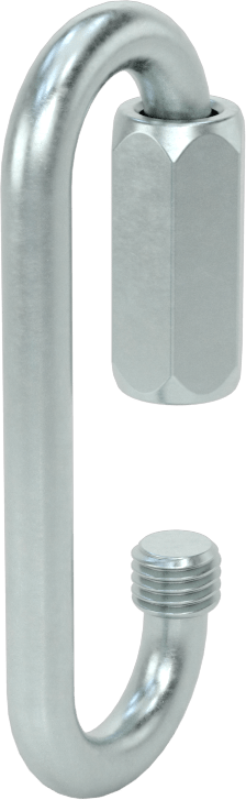 Oval Hızlı Bağlantı, Çinko Kaplı Çelik, 3/16" Kalınlık, 1/2" Açıklık, Kaldırma Amaçlı Değildir