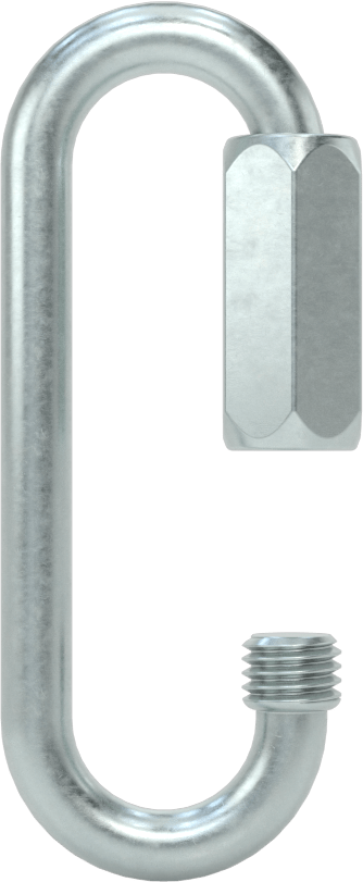 Oval Hızlı Bağlantı, Çinko Kaplı Çelik, 3/16" Kalınlık, 1/2" Açıklık, Kaldırma Amaçlı Değildir