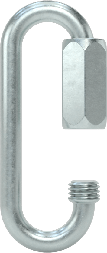 Oval Hızlı Bağlantı, Çinko Kaplı Çelik, 1/4" Kalınlık, 9/16" Açıklık, Kaldırma Amaçlı Değildir