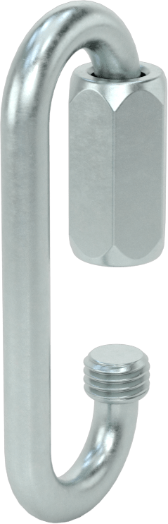 Oval Hızlı Bağlantı, Çinko Kaplı Çelik, 1/4" Kalınlık, 9/16" Açıklık, Kaldırma Amaçlı Değildir
