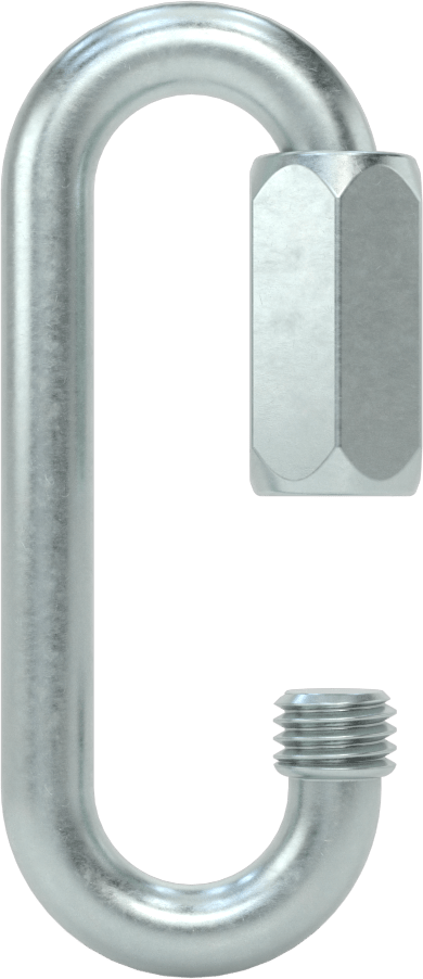Oval Hızlı Bağlantı, Çinko Kaplı Çelik, 11/32" Kalınlık, 3/4" Açılır, Kaldırma Amaçlı Değildir