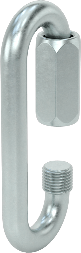 Oval Hızlı Bağlantı, Çinko Kaplı Çelik, 15/32" Kalınlık, Kaldırma Amaçlı Değildir