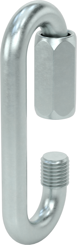 Oval Hızlı Bağlantı, Çinko Kaplı Çelik, 5/8" Kalınlık, 1-1/8" Açıklık, Kaldırma Amaçlı Değildir