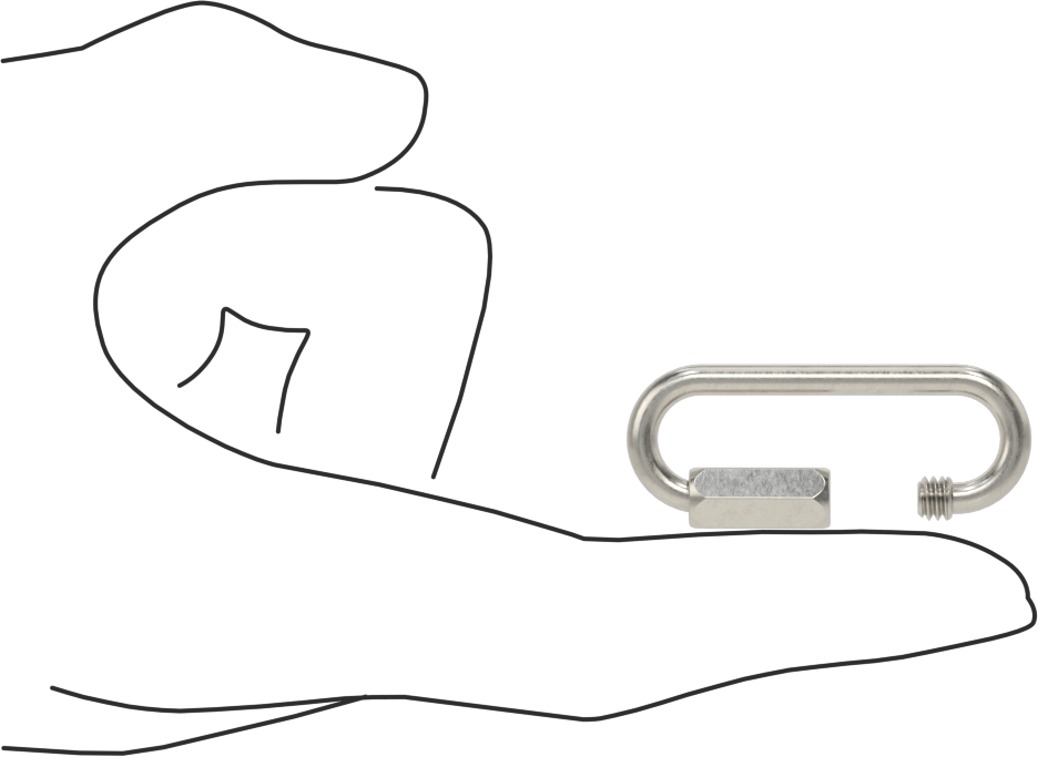 Oval Hızlı Bağlantı, Tip 316 Paslanmaz Çelik, 1/8" Kalınlık, 3/8" Açıklık, Kaldırma Amaçlı Değildir