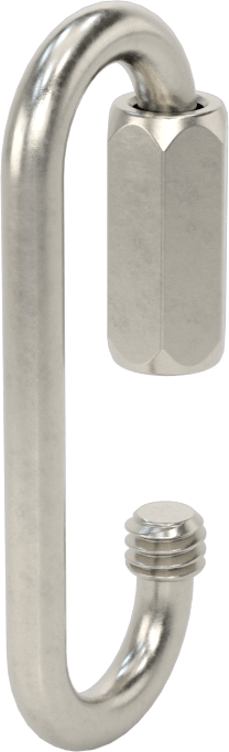 Oval Hızlı Bağlantı, Tip 316 Paslanmaz Çelik, 1/8" Kalınlık, 3/8" Açıklık, Kaldırma Amaçlı Değildir