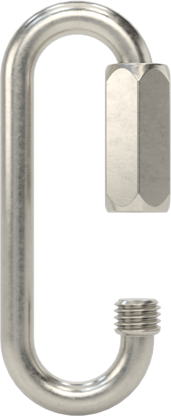 Oval Hızlı Bağlantı, Tip 316 Paslanmaz Çelik, 3/16" Kalınlık, 1/2" Açıklık, Kaldırma Amaçlı Değildir